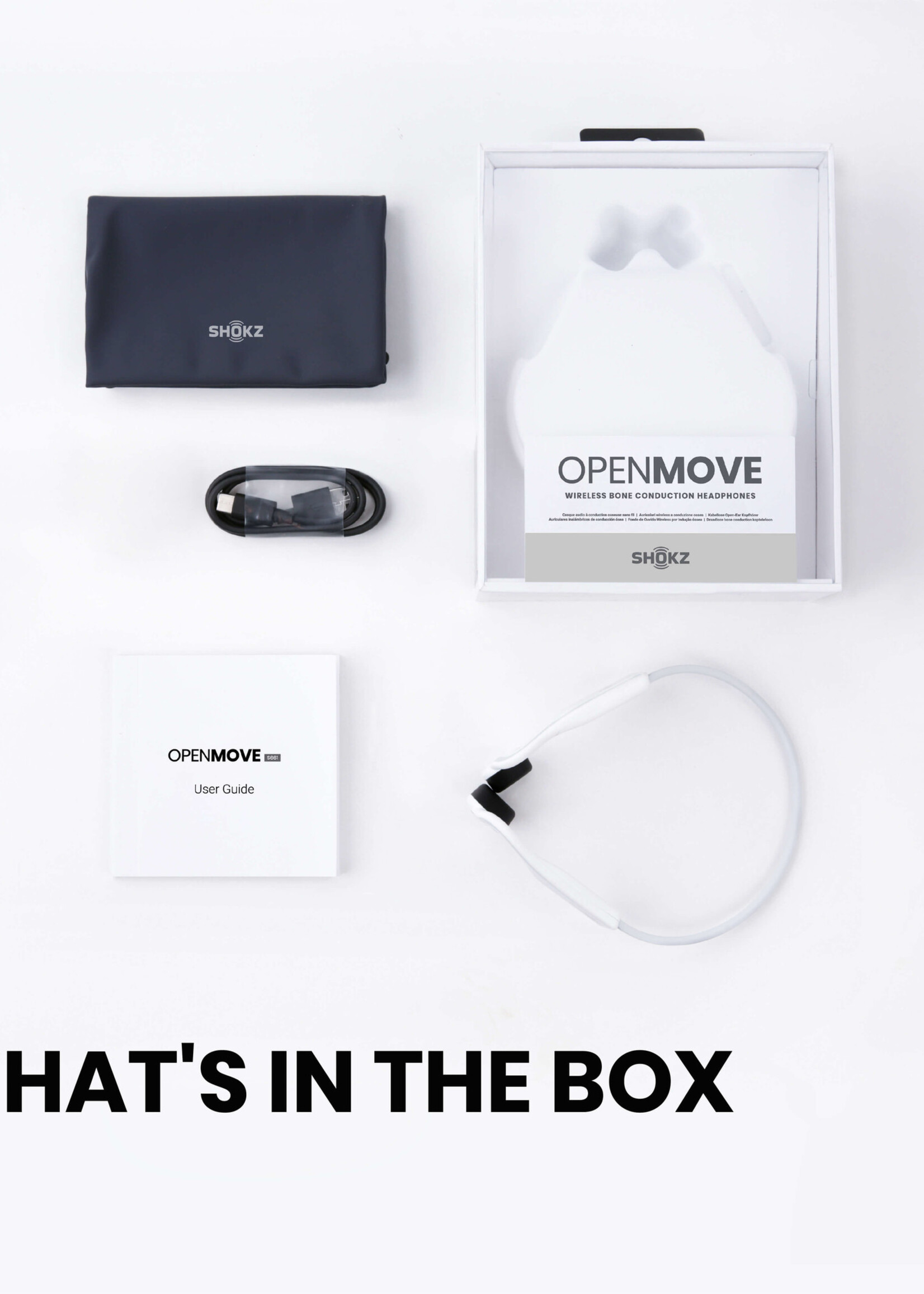 Shokz OpenMove Bone conduction hoofdtelefoon - White