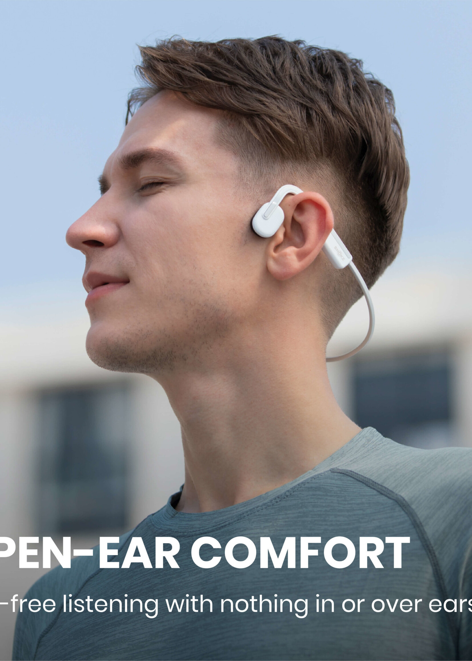Shokz OpenMove Bone conduction hoofdtelefoon - White