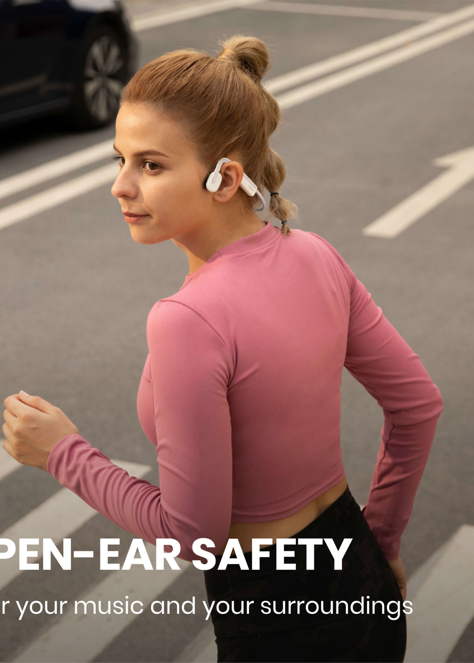 Shokz OpenMove Bone conduction hoofdtelefoon - White