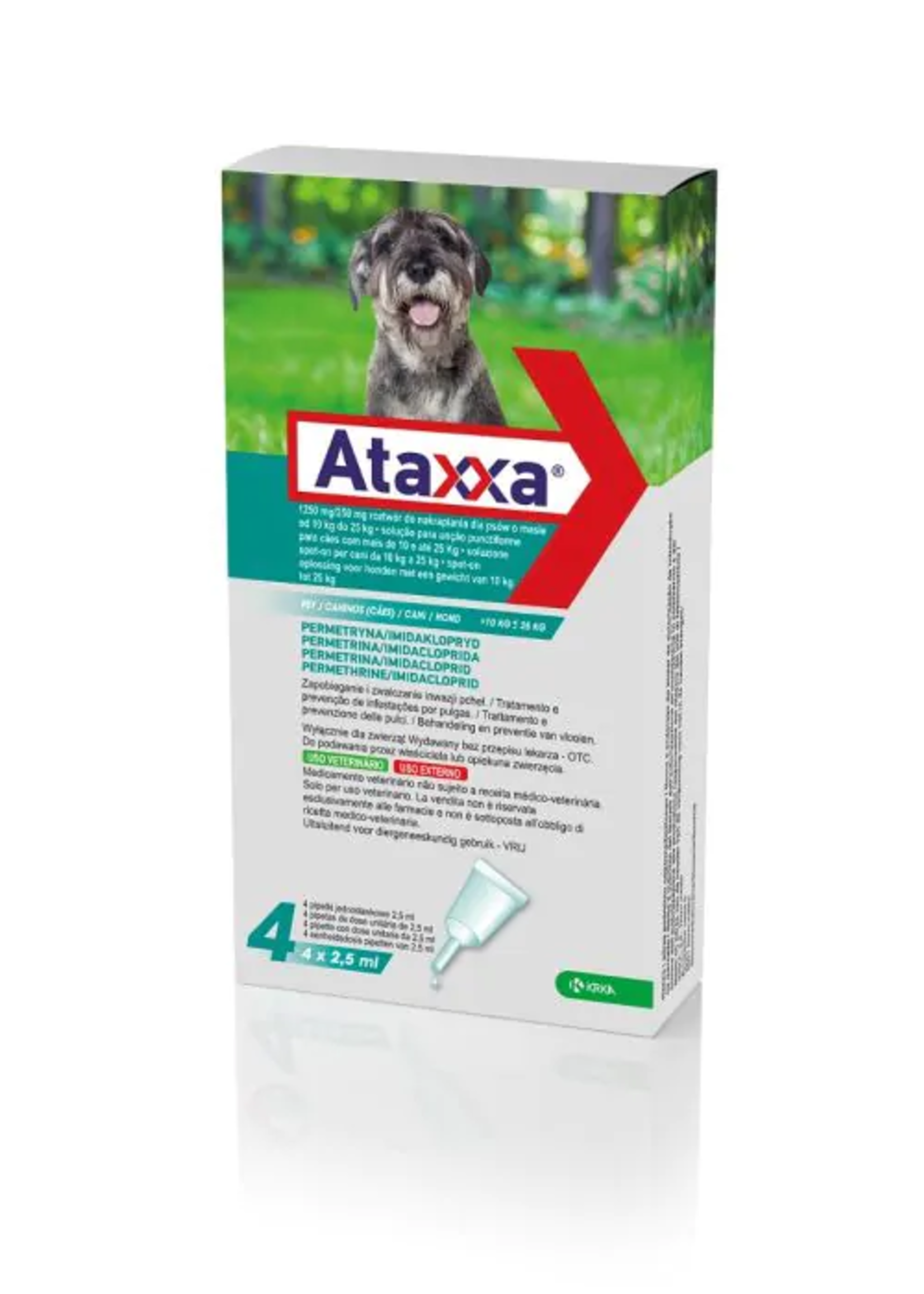 KRKA Ataxxa Spot on Hond L, 4 pipet 1250 mg/250 mg
