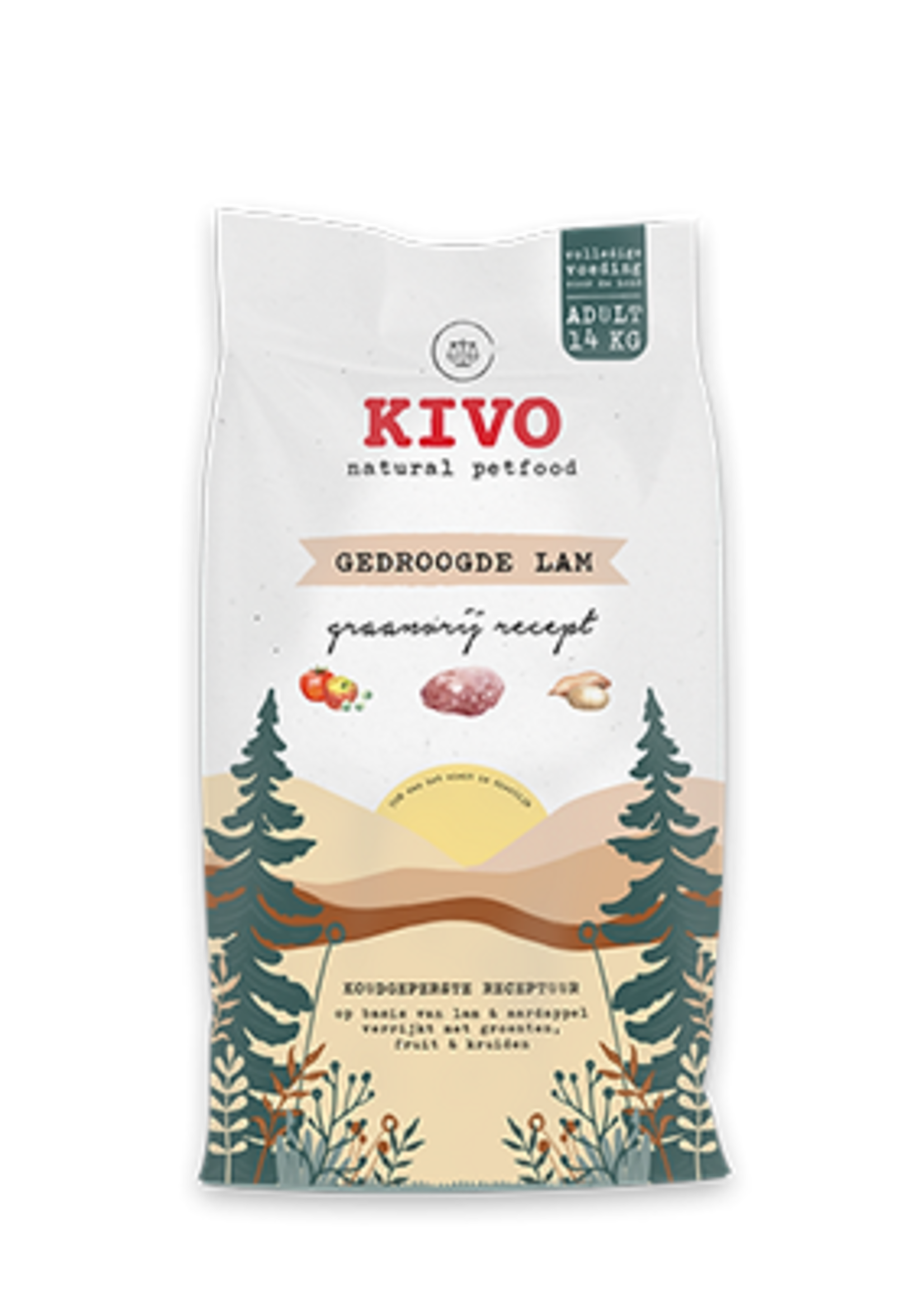 Kivo Gedroogde lam - graanvrij 14 kilo