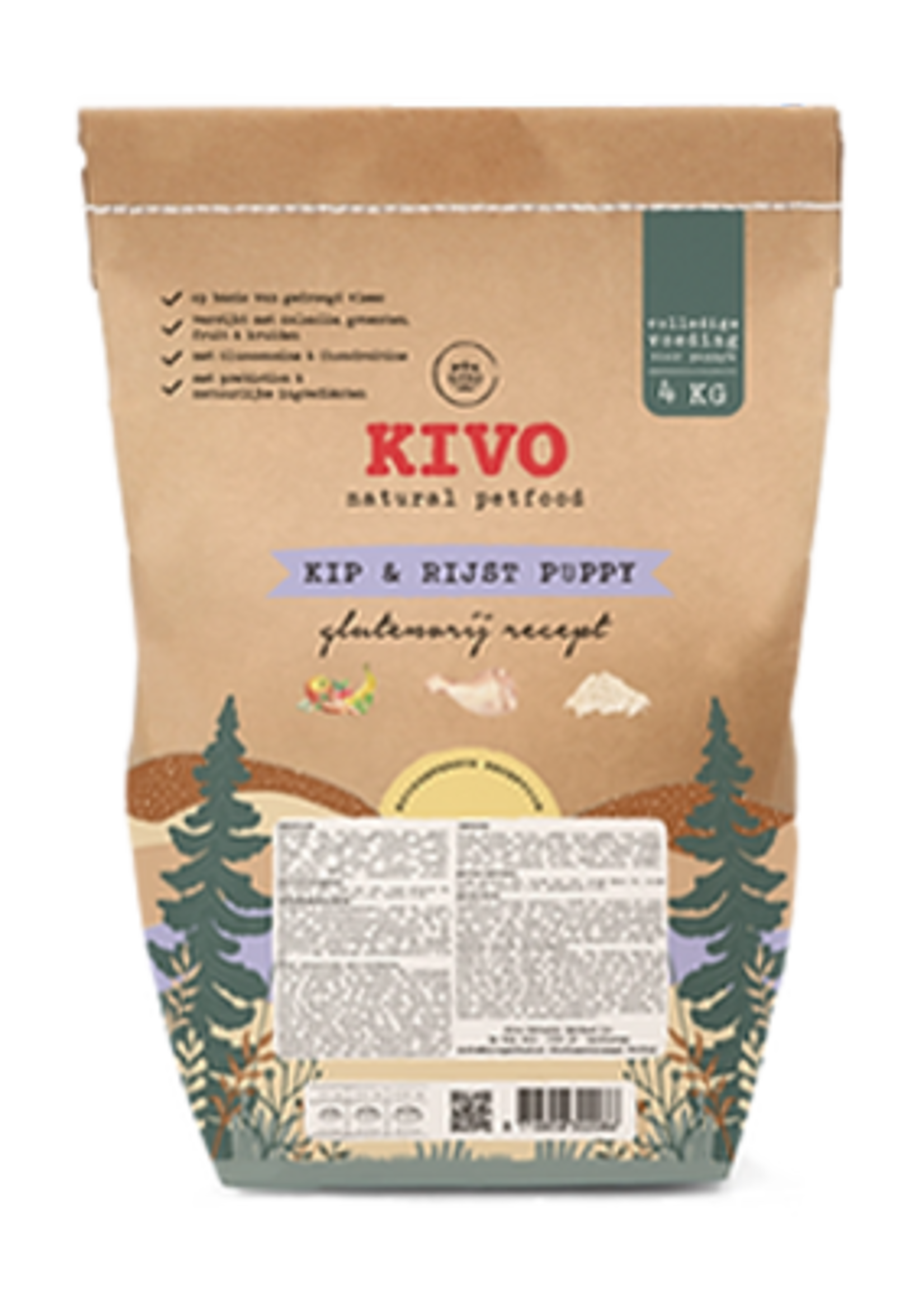 Kivo Kip & Rijst Puppy - glutenvrij 4 kilo