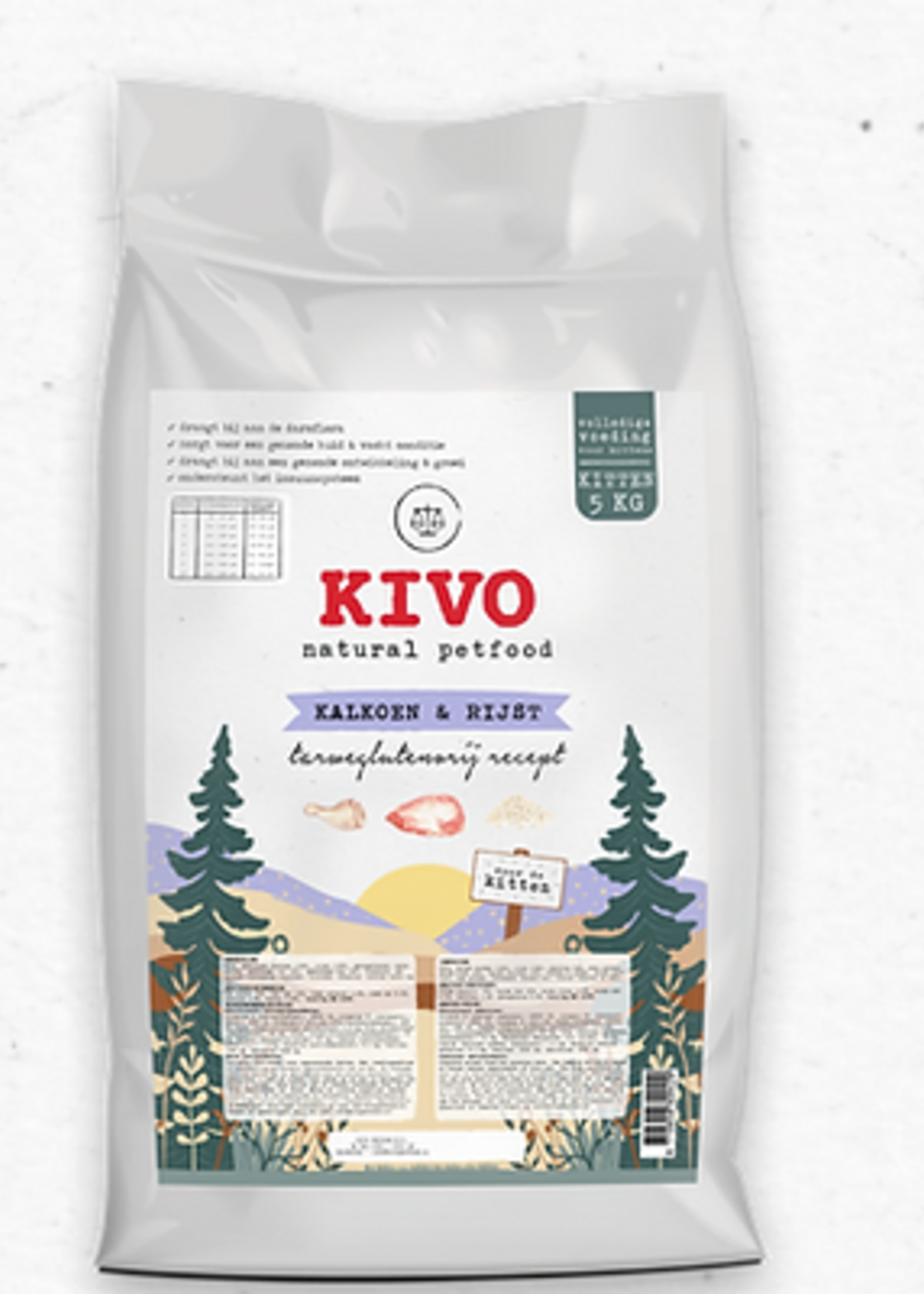 Kivo Kitten/Kunior Kalkoen & Rijst 5 kilo