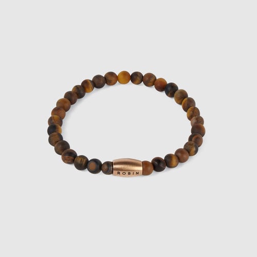 Robin collection Istanbul Bracelet Nature Stone Tiger Eye & Rose Steel