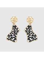 Bouchra collection Coin Black & Gold Earrings