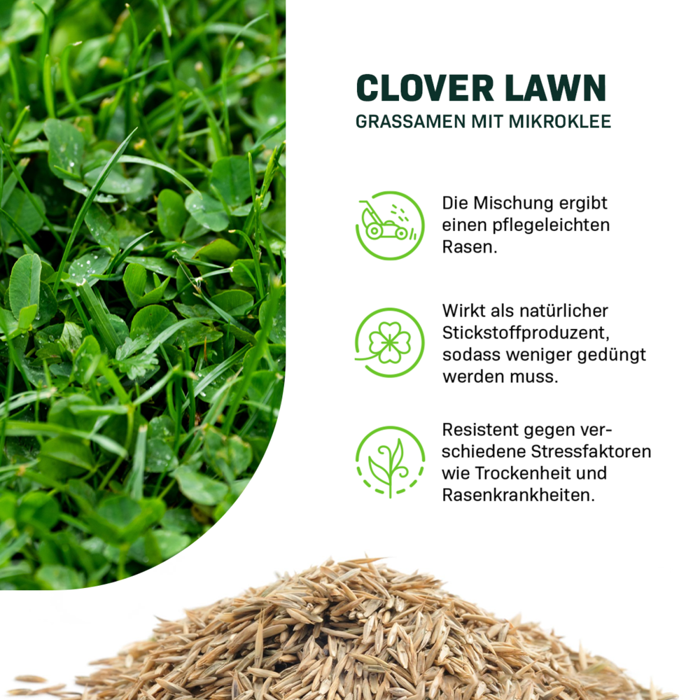 Clover Lawn - Grassamen mit Mikroklee