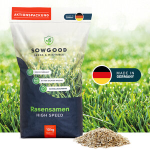 Sowgood Rasensamen für Schatten- und Trockenrasen 10 kg - 500 m²