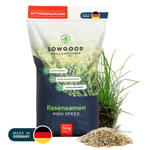 Sowgood Rasensamen für Schatten- und Trockenrasen 10 kg - 500 m²