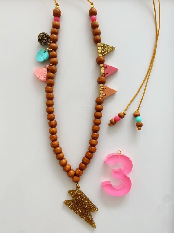 By Melo By Melo Verjaardagsketting roze