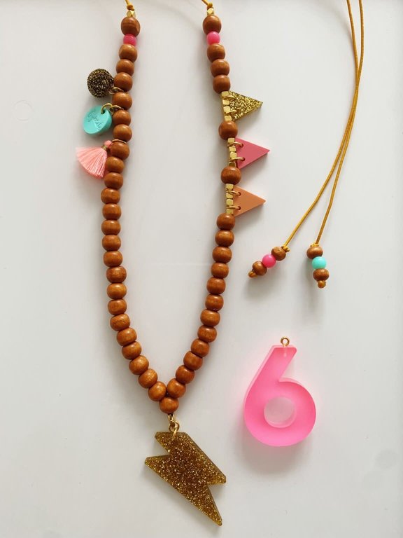 By Melo By Melo Verjaardagsketting roze