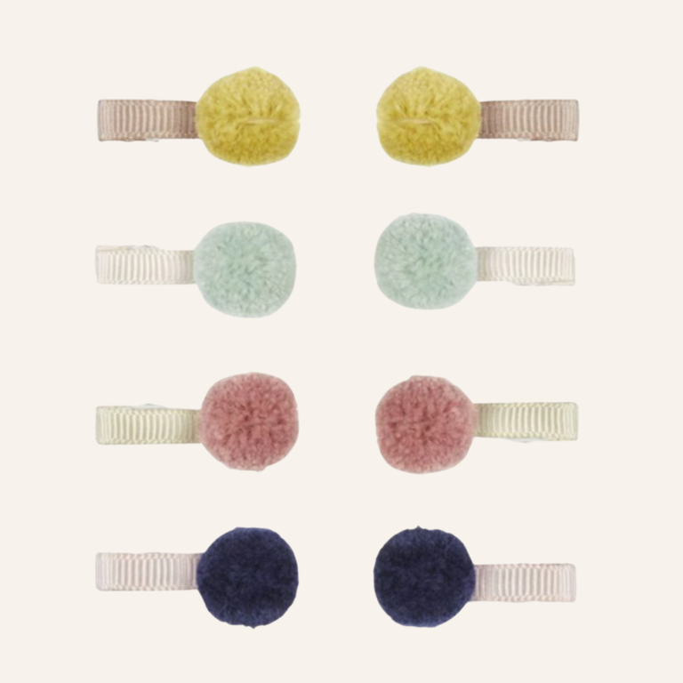 Mimi & Lula Winter flora mini pom pom clips