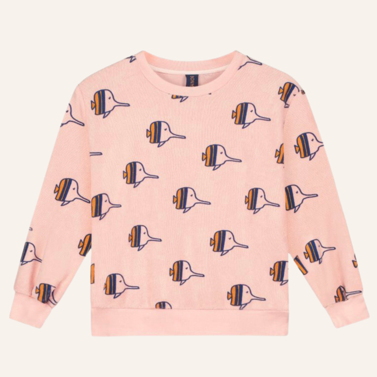 Bonmot Sweatshirt Terry fishes - Dusty pink
