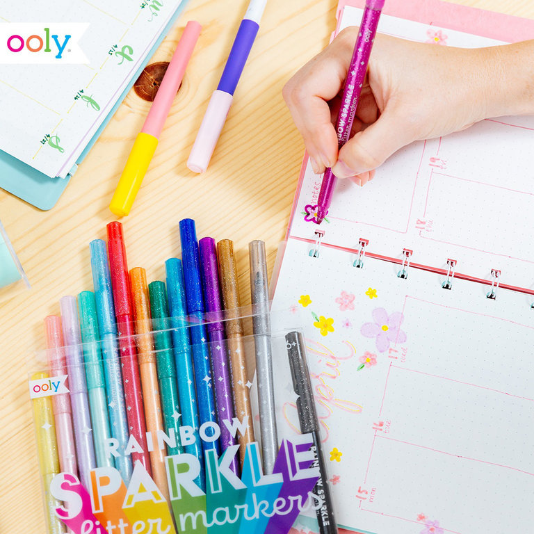 OOLY Rainbow sparkle glitter markers