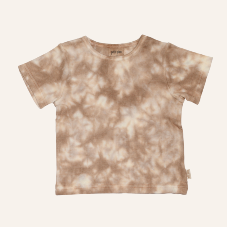 Petit Piao T-shirt camel baggy tie dye