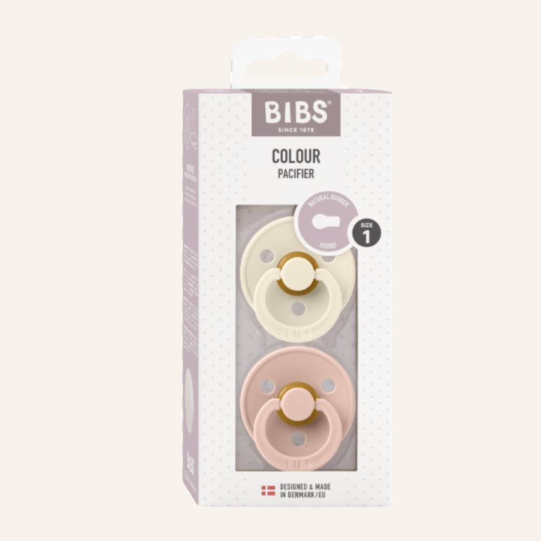 Bibs Colour 2-pack maat 1 Ivory/Blush fopspeen