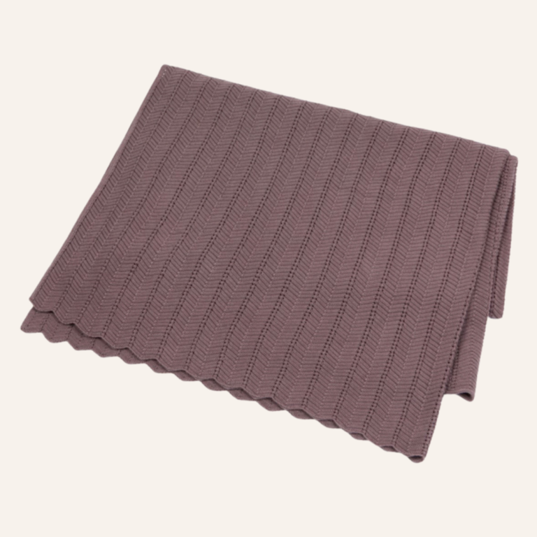 Baby blanket fishbone - Dark rose