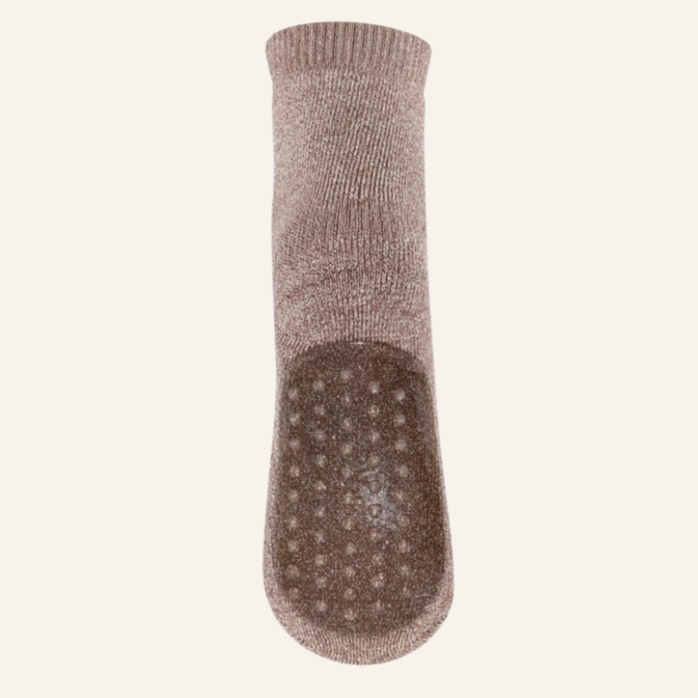 MP Denmark Celina socks with anti-slip - Brown Sienna