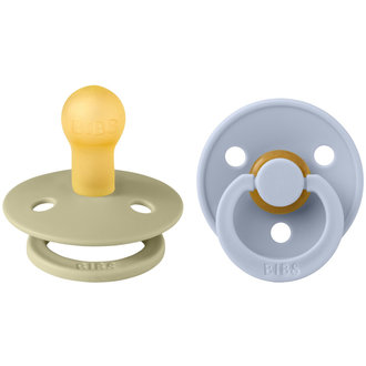 Bibs Colour 2-pack maat 1 Khaki/Dusty Blue fopspeen