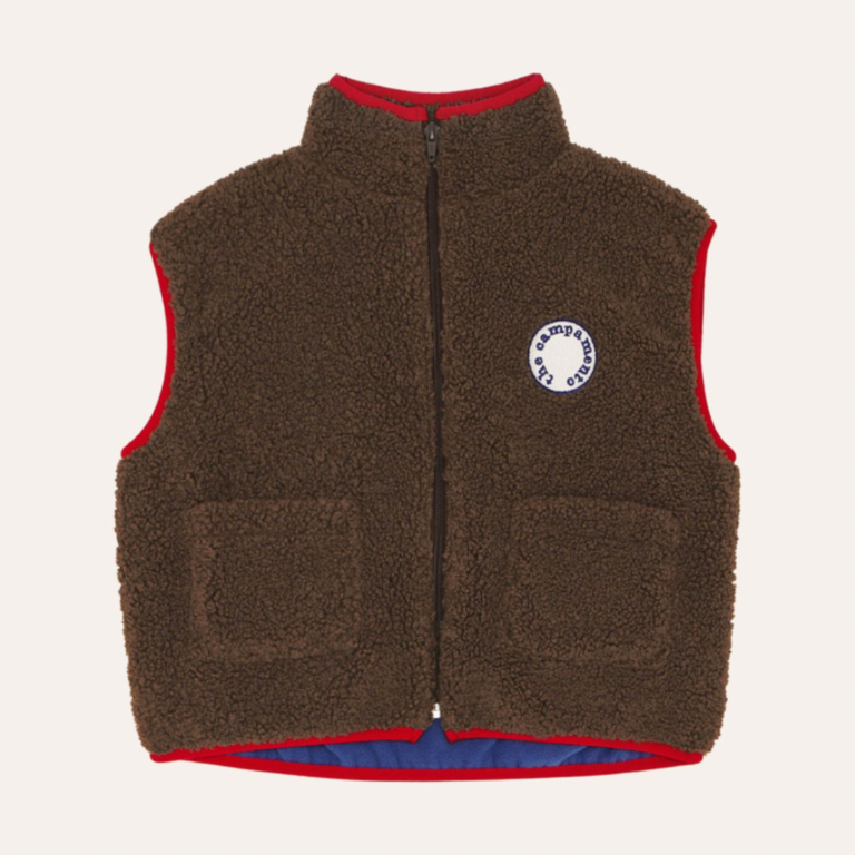 The Campamento Brown teddy kids vest- Brown