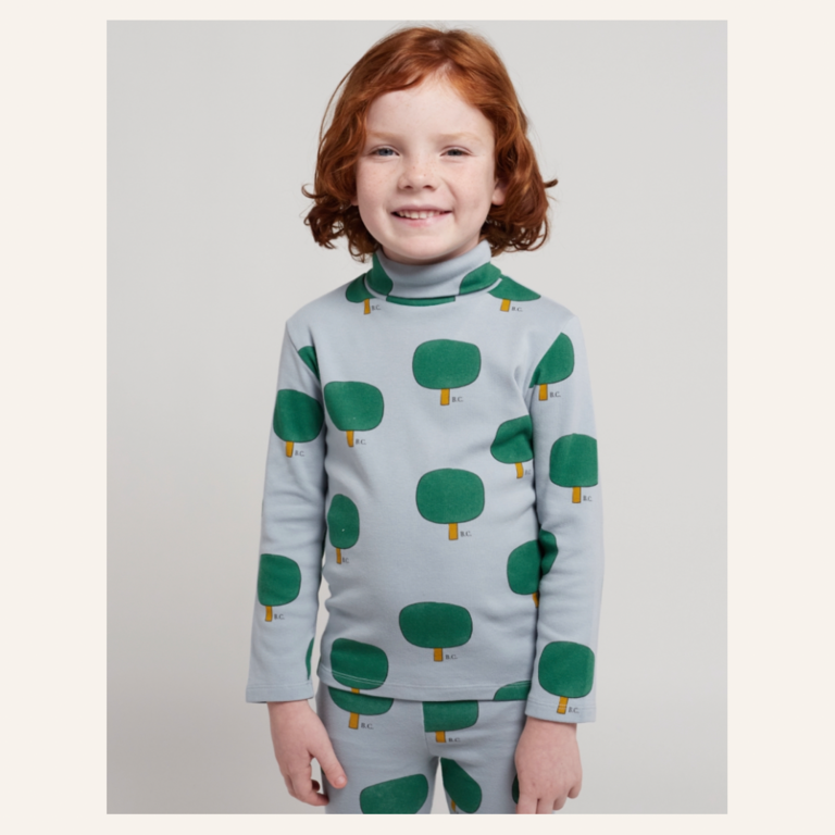Bobo Choses Green tree all over turtle neck T-shirt