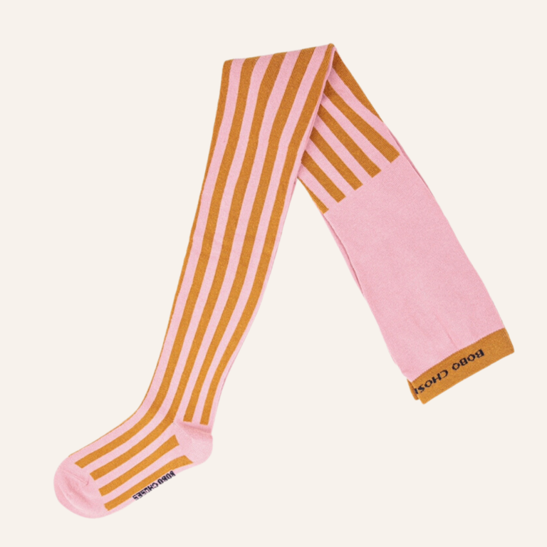 Bobo Choses Thin stripes pink tights
