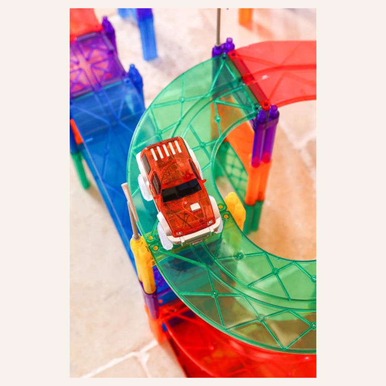 Cleverclixx Race track car - Blue