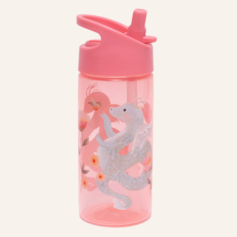 Petit Monkey Drinking bottle - Fairytale dragon Peony pink