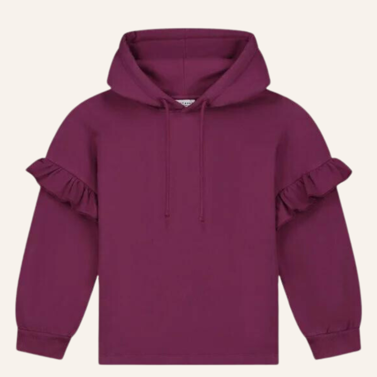 Daily Brat Celia hooded ruffle sweater - Magneta purple