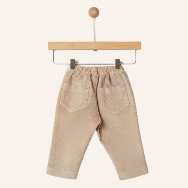 Yell-OH Cord trousers in cotton & modal - Warm sand