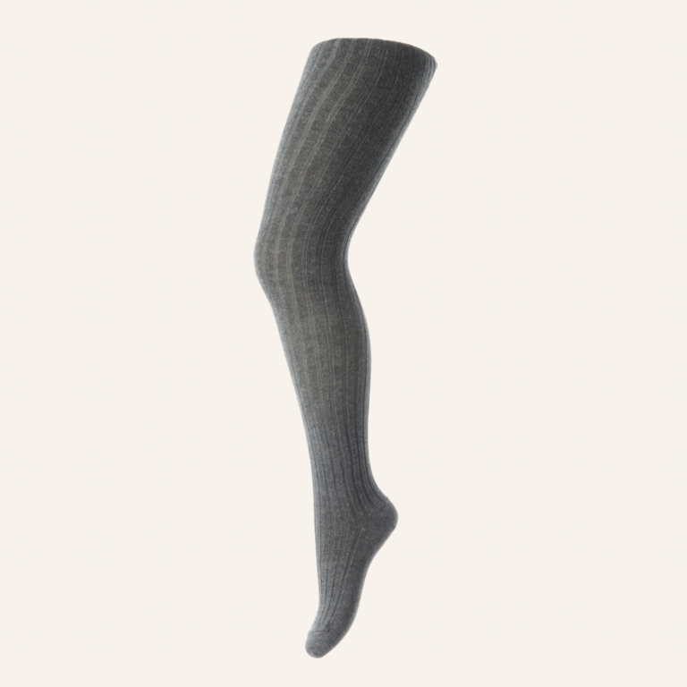 MP Denmark Cotton rib tights - Dark grey melange