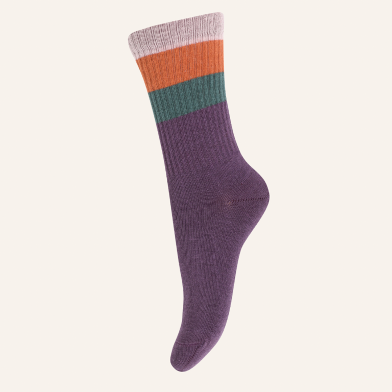 Melton Wide stripes socks - Hortensia