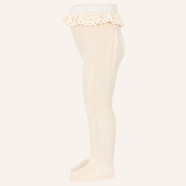 MP Denmark Ruby tights with lace - Ecru