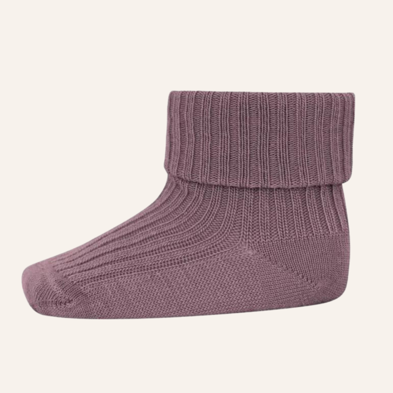 MP Denmark Wool rib baby socks - Dark purple dove