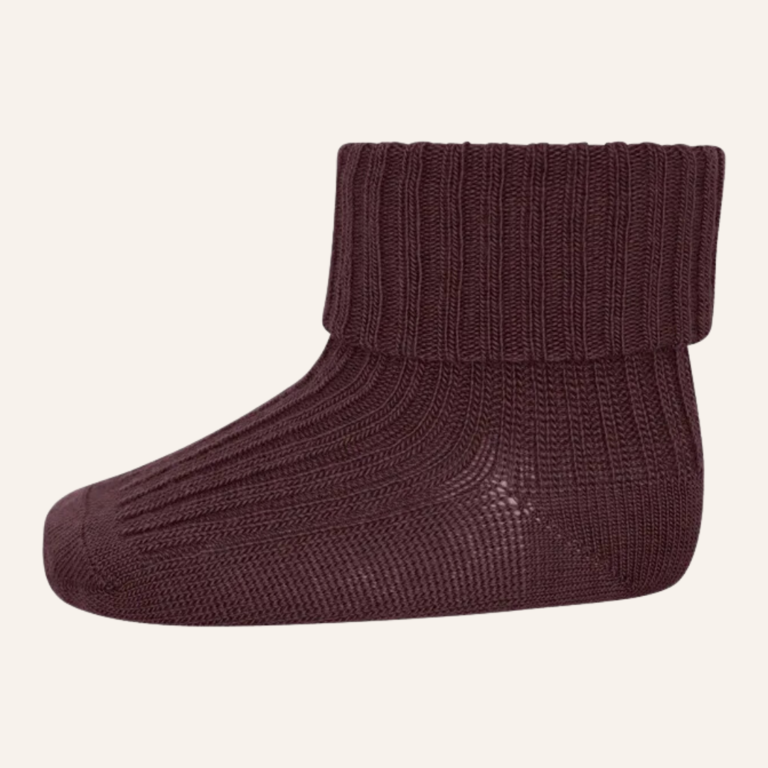 MP Denmark Wool rib baby socks - Grape skin