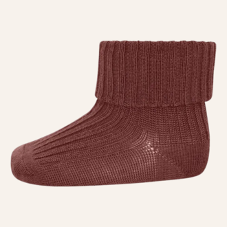 MP Denmark Wool rib baby socks - Hot chocolate