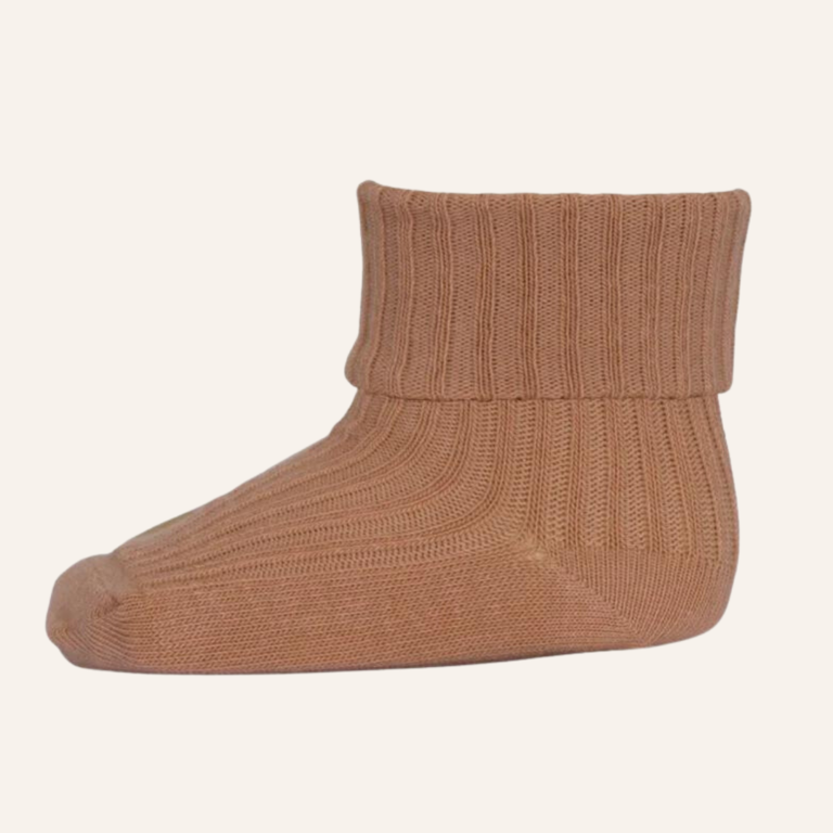 MP Denmark Cotton baby rib socks - Tawny brown