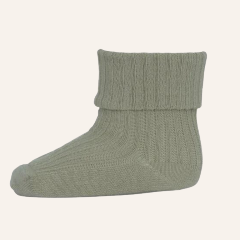 MP Denmark Cotton baby rib socks - Silver sage