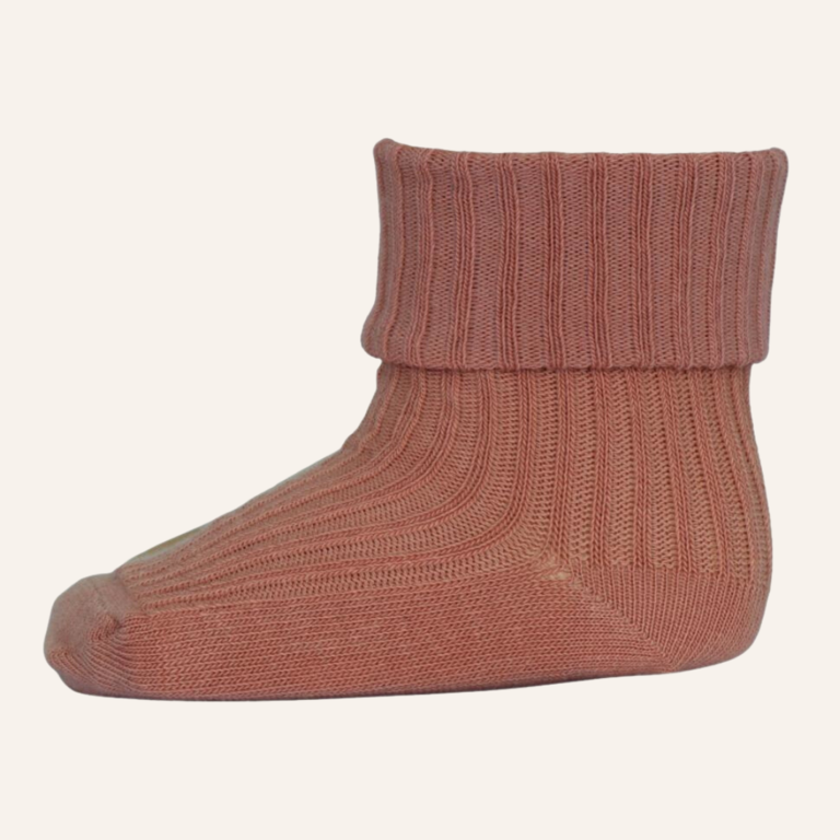 MP Denmark Cotton baby rib socks - Copper brown