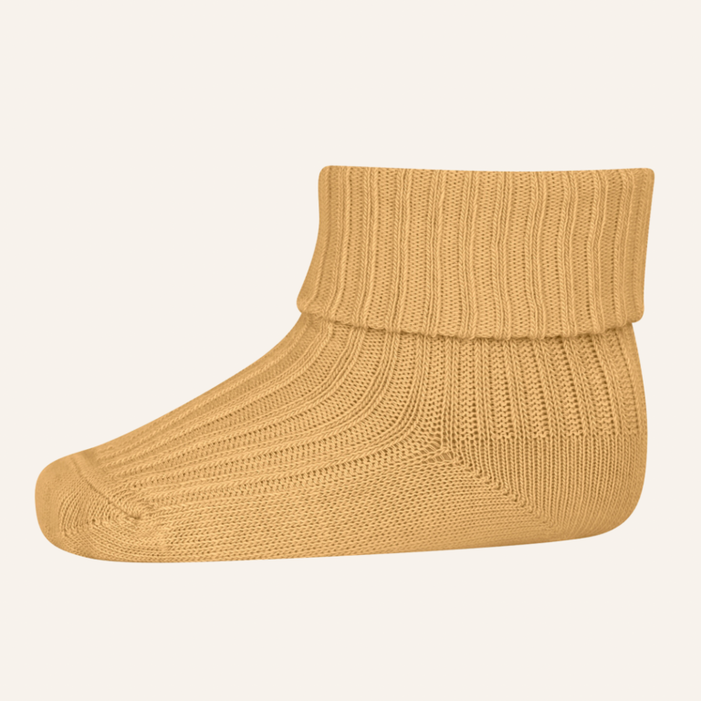 MP Denmark Cotton baby rib socks - Pairie sand