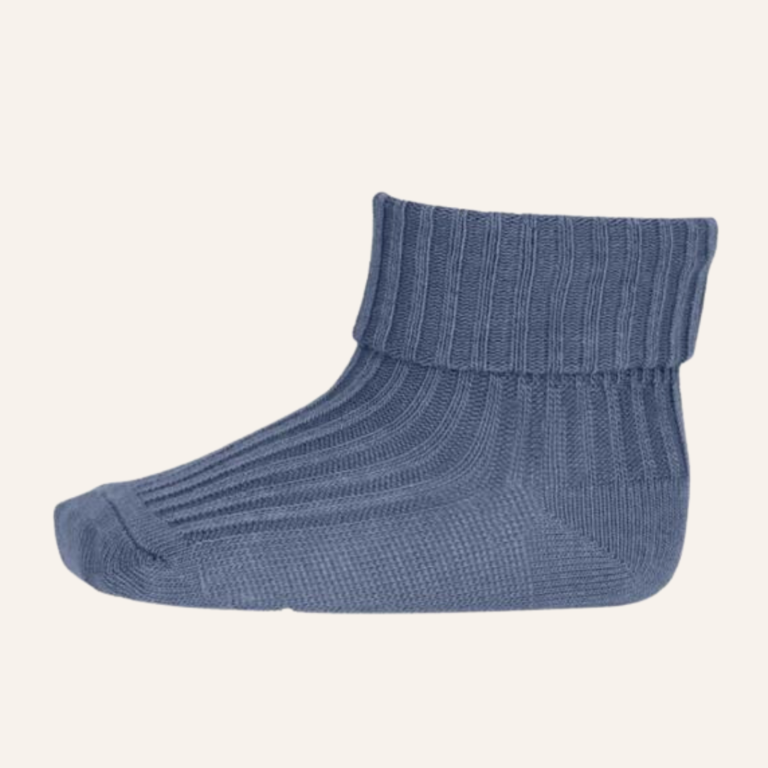 MP Denmark Cotton baby rib socks - Stone blue