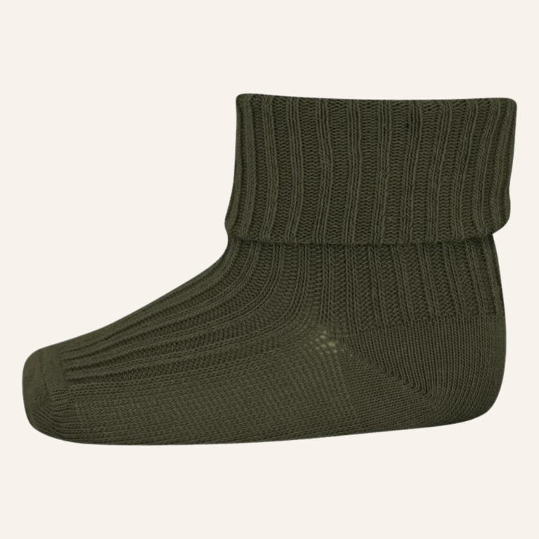 MP Denmark Wool rib baby socks - Ivy green
