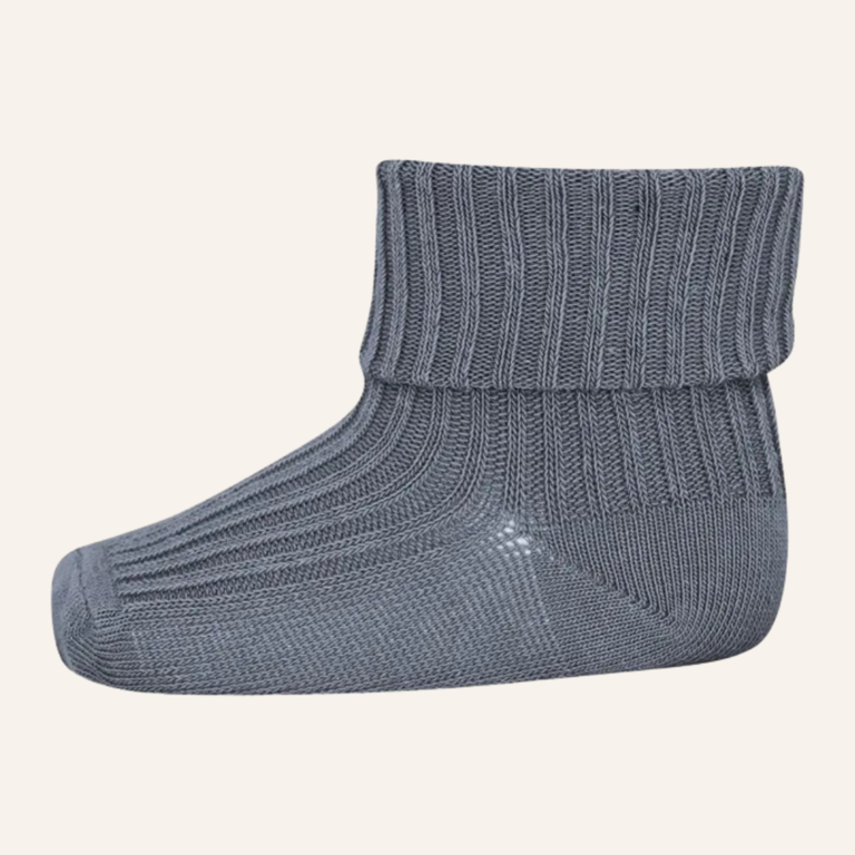 MP Denmark Wool rib baby socks - Stone blue
