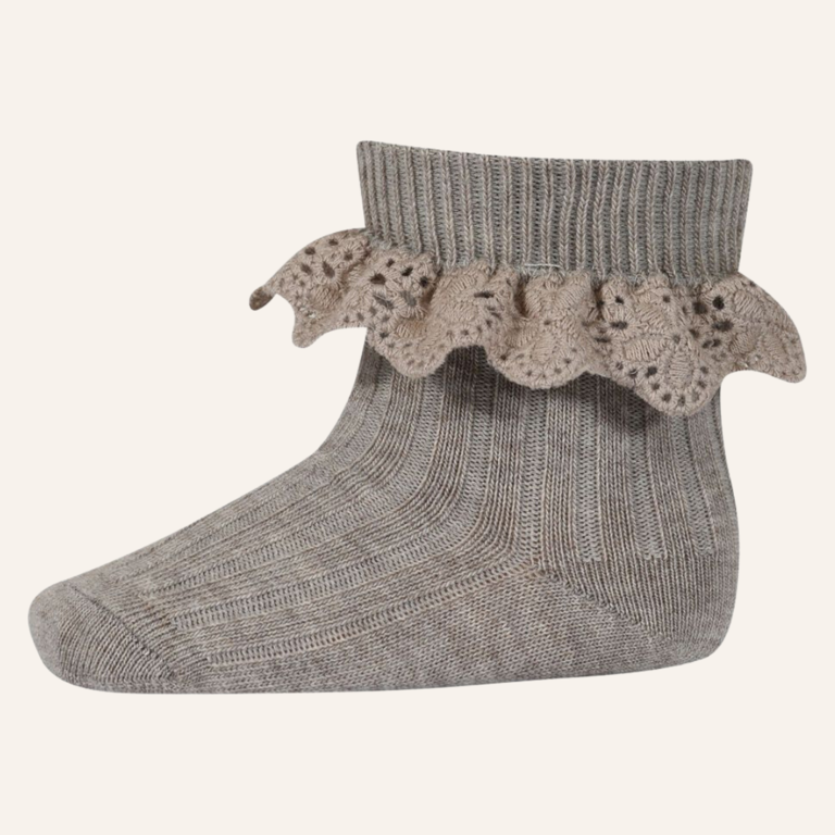 MP Denmark Lea socks lace - Light brown melange