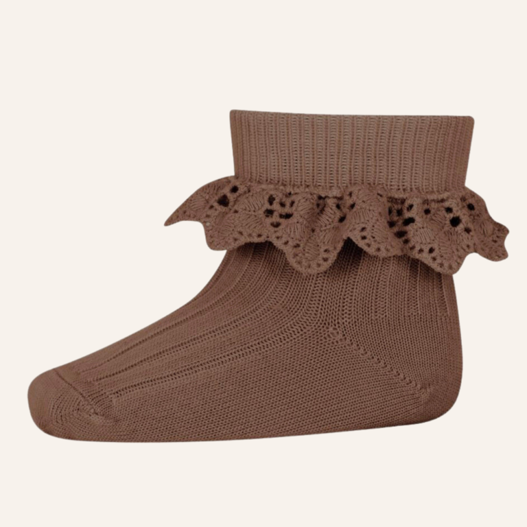 MP Denmark Lea socks lace - Pecan brown