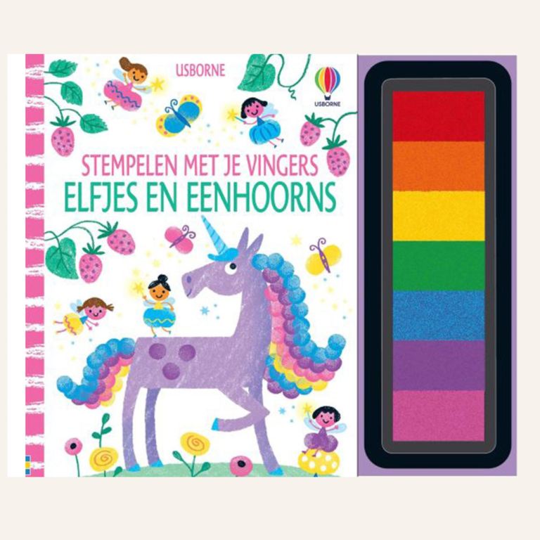 Stempelen met je vingers - Eenhoorns en elfjes