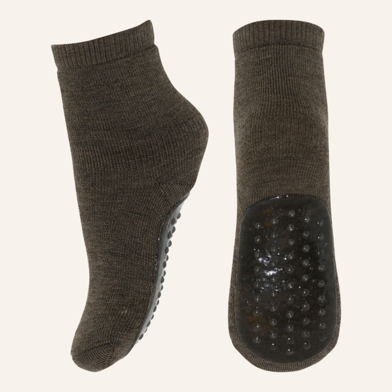 MP Denmark Wool socks anti-slip - Brown Melange