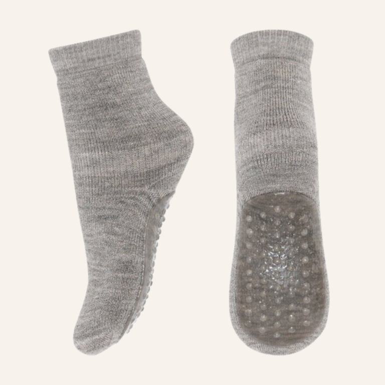 MP Denmark Wool socks anti-slip - Light Brown Melange