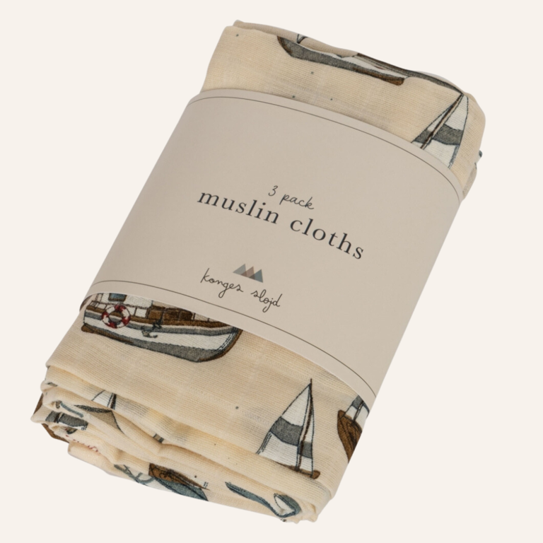 Konges Sløjd 3 pack muslin cloth gots - Sail Away