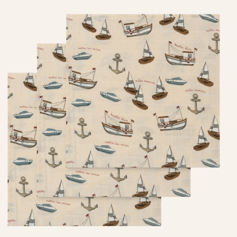 Konges Sløjd 3 pack muslin cloth gots - Sail Away