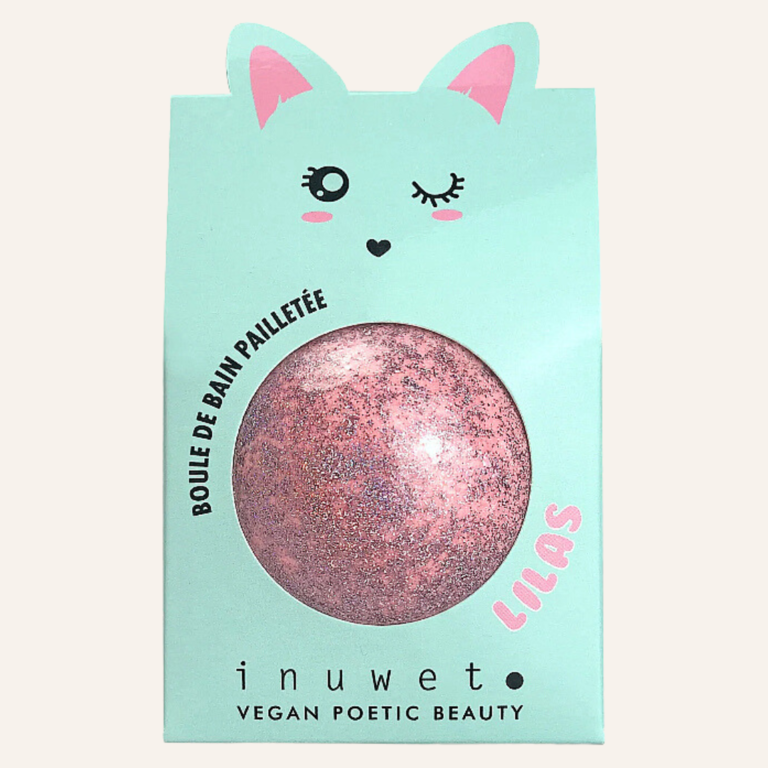 Inuwet Glitter fizzer bath bomb - Lilac/pink